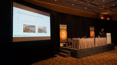 Mining farm hosting facility with rows of crypto mining rigs