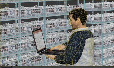 Modern Bitcoin mining rig
