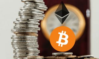 Bitcoin mining farm with rows of ASIC miners